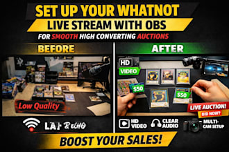 set up your whatnot live stream with obs for smooth high converting auctions