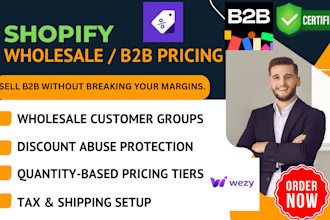 set up wholesale pricing and b2b pricing on shopify wezy clay massy b2bridge b2b
