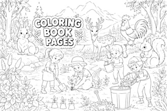 create children coloring book pages for kids activity books
