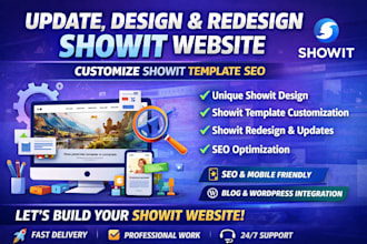 design redesign showit website template customization update showit landing page
