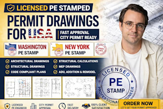 licensed architect, structural engineer pe stamp for washington, new york