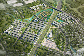 design 3d large scale urban masterplan township city layout real estate render