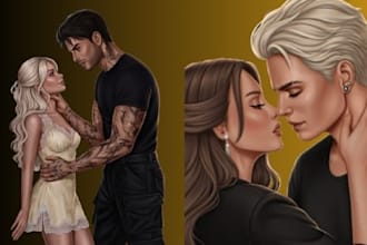 design nsfw mafia dark romance character, oc concept art and erotic commissions