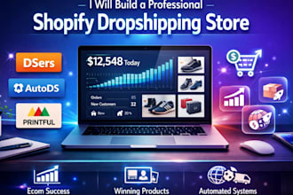 build professional shopify dropshipping store with dsers oberlo autods printful