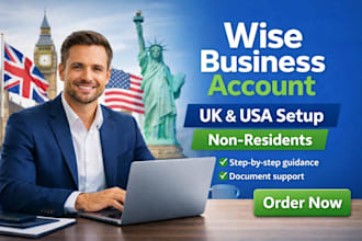 help you set up a wise business account in the UK, USA for non residents