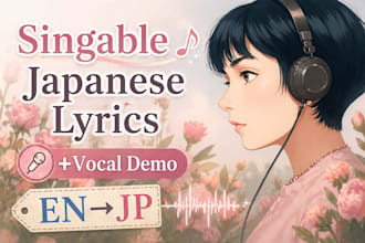 create singable japanese lyrics from your original lyrics or music