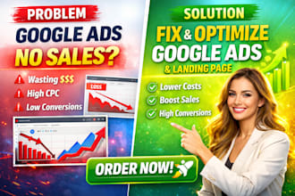 fix google ads and optimize landing pages for more sales