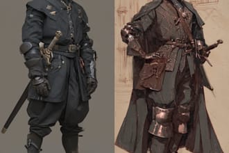 design rpg character art in fantasy style