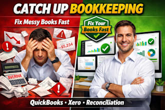 do catch up bookkeeping, bank reconciliation in quickbooks or xero