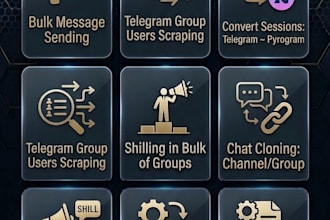 grow your telegram members, auto posting bot, bulk messaging and automation work