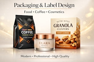 food label design coffee packaging cosmetic packaging