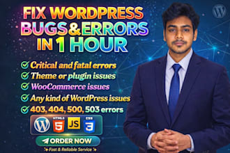 fix wordpress issues, errors, bugs and fix wordpress website
