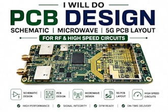 desig pcb design, schematic, microwave, 5g pcb layout for rf high speed circuits