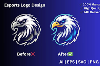 design esports mascot logo for gaming team and streamers