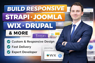 build strapi website joomla shopware website wix harmony website drupal website