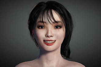 design 3d aaa fantasy character, sci fi warrior female model, rig 3d unity human