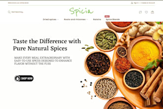 design hot spices shopify store herb store spices sauce seasoning food website