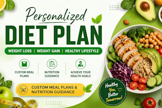 design a custom diet plan for weight loss, gain and healthy lifestyle