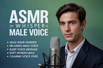 record soft deep male asmr whisper voice, relaxing sfw