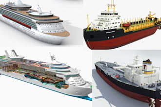3d ship model vessel warship naval cad design 3d modeling marine boat rendering