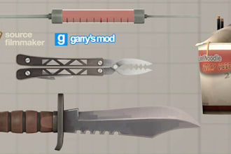 create detailed 3d assets, props, weapons, model for gmod, sfm, tf2, l4d2, mmd