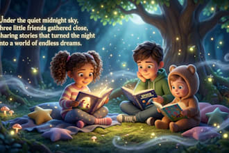 draw children story book illustration, picture book illustration, concept art