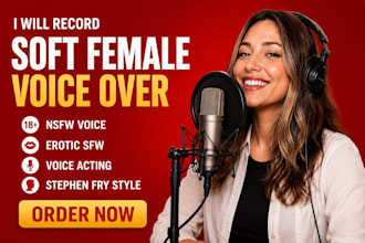 record a seductive erotic voice over for nsfw asmr sexy female voice actress