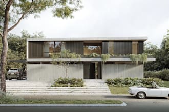 revitalize 3d tropical villa exterior, swimming pool, archiviz, balcony render
