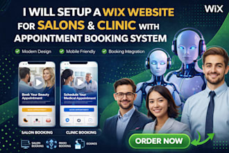 setup a wix website for salons with appointment booking system, clinic booking