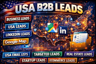 do USA b2b verified leads, business leads, USA leads, linkedin leads, google map