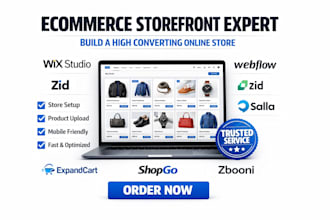 design wix studio zoho webflow zid salla expandcart shopgo zbooni website expert