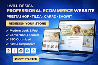 design prestashop tilda carrd showit ecommerce store redesign prestashop website