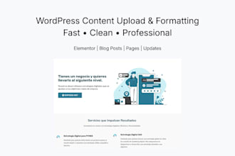 upload and format content in wordpress using elementor