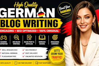write SEO optimized german blog post, blog writing and article for video games