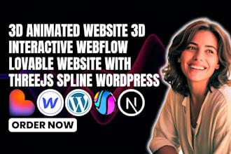 3d animated website 3d interactive webflow lovable website with threejs spline