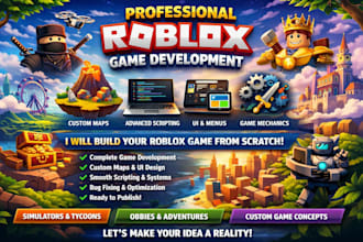 build professional roblox full game map and scripting system