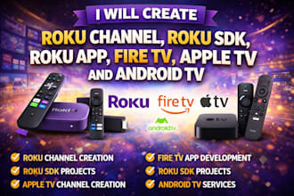 create roku channel, roku sdk, roku app, fire tv, apple tv and android tv