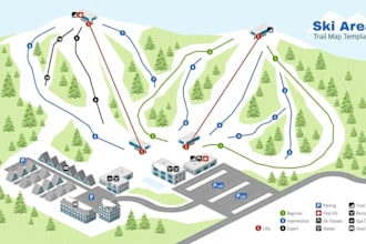 design custom 2d or 3d vector map for ski map, ski resort map, trail map
