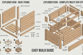 raised garden bed cnc DIY 3d plans cutlists USA UK ca au eu
