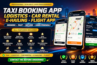 develop taxi booking app logistics app car rental app ehailing app flight app