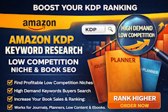 do amazon kdp keyword research for low competition niche and book seo ranking