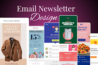 design email newsletter, mailchimp template, email campaign, canva email