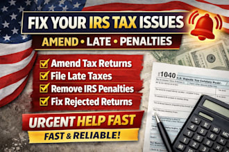 fix irs tax issues, amend tax return, remove penalties and file late taxes 5472