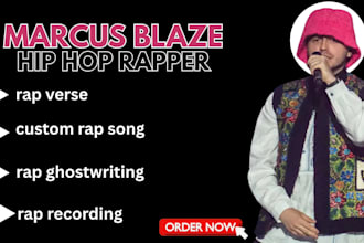 write and record a fire custom rap verse, hook or full song professionally