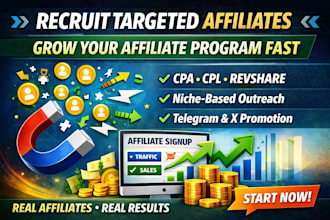 recruit targeted affiliates to grow your affiliate program fast