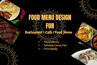 design modern food menu, restaurant menu and cafe menu card