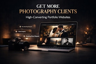 design a wedding photography website with portfolio booking and gallery