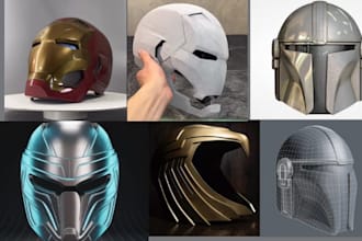 create 3d cosplay helmet for 3d printing stl wearable mask