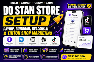 do stan store setup, payhip, gumroad, beacons ai, tiktok shop marketing