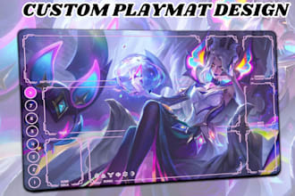 create custom anime and tcg playmat design for yugioh, pokemon, one piece